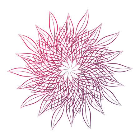 Mandala. Round floral ornamental design element isolated on white background. Outline vector illustration for invitation, greeting cards, print on T-shirt and other itemsのイラスト素材