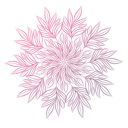 Mandala. Round floral ornament isolated on white background. Decorative design element. Outline vector illustration for invitation, greeting cards, print on T-shirt and other itemsのイラスト素材