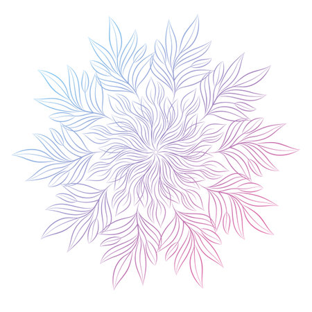 Mandala. Round floral ornament isolated on white background. Decorative design element. Outline vector illustration for invitation, greeting cards, print on T-shirt and other itemsのイラスト素材