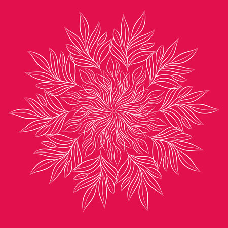 Mandala. Round floral ornament. Decorative design element. Outline vector illustration for coloring book, print on T-shirt and other itemsのイラスト素材