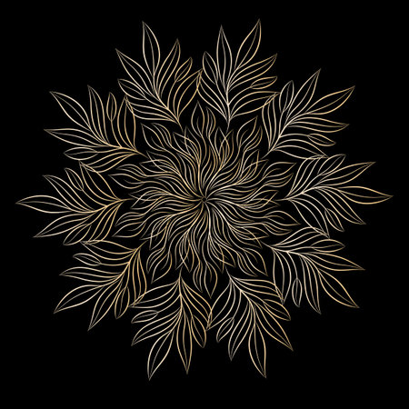 Mandala. Round floral ornament. Decorative design element. Outline vector illustration for invitation, greeting cards, print on T-shirt and other itemsのイラスト素材