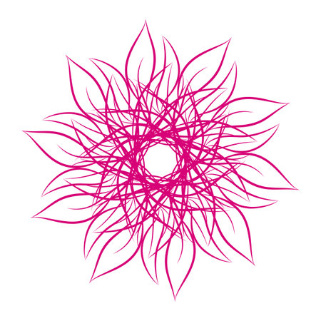 Mandala. Round floral ornamental design element isolated on white background. Outline vector illustration for invitation, greeting cards, print on T-shirt and other itemsのイラスト素材
