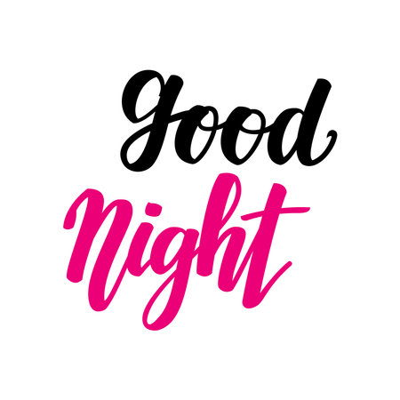 Good night. Inspirational lettering isolated on white background. Vector illustration for greeting cards, posters and much moreのイラスト素材