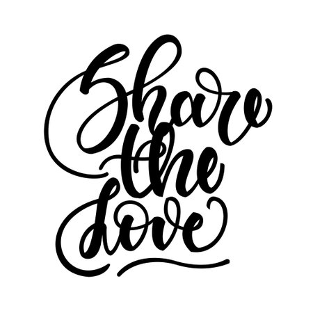 Share the love. Inspirational romantic lettering isolated on white background. Positive quote. Vector illustration for Valentines day greeting cards, posters, print on T-shirts and much moreのイラスト素材