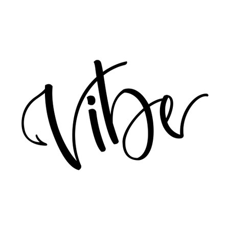 Vibe. Black hand drawn lettering on white backgroundのイラスト素材