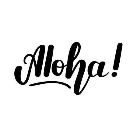 Aloha. Handwritten lettering on white background. illustrationの写真素材