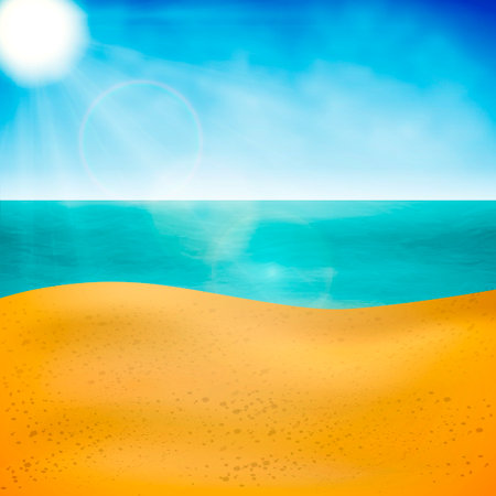 Ilustración de Summer sea beach. Vector background for banners, posters, cards, and much more - Imagen libre de derechos