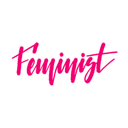 Feminist. Handwritten lettering isolated on white background. Vector illustration for posters, cards, print on t-shirts and much more.のイラスト素材
