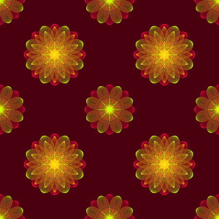 Seamless pattern with abstract flowers for web page background, wallpaper, wrapping paper and other items.の写真素材