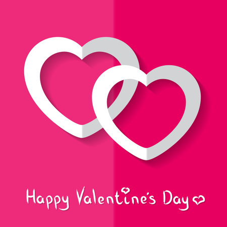 illustration of Hearts for Valentine s Day on pink background.の写真素材