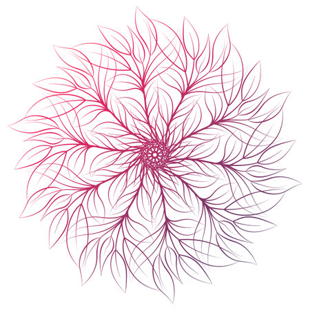 Mandala. Round floral ornament isolated on white background. Decorative design element. Outline illustration for coloring book, print on T-shirt and other items.の写真素材