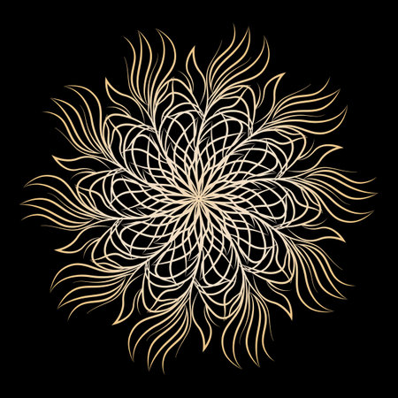 Mandala. Round floral ornament. Decorative design element. Outline illustration for coloring book, print on T-shirt and other items.の写真素材