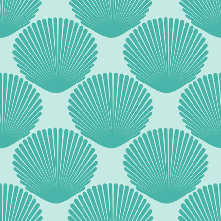 Seamless pattern with seashells for wrapping paper, wallpaper, web page background and more. illustration. .の写真素材