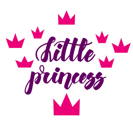 Little princess. Inspirational lettering isolated on white background. Positive quote. illustration for greeting cards, posters, print on T-shirts and much more.の写真素材