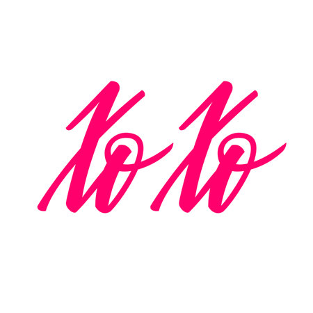 Xo Xo. Romantic lettering isolated on white background. Vector illustration for Valentines day greeting cards, posters, print on T-shirts and much more.のイラスト素材