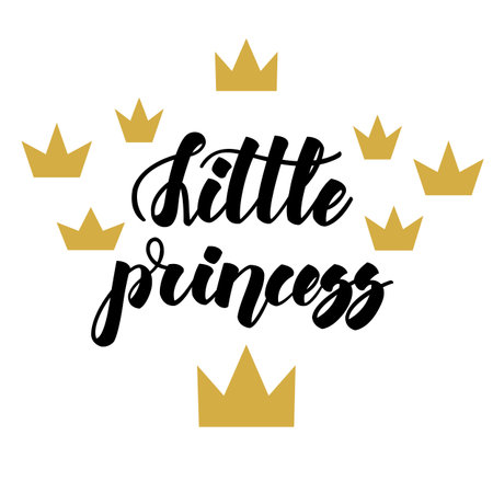 Little princess. Home sweet home. Inspirational lettering isolated on white background. Positive quote. Vector illustration for greeting cards, posters, print on T-shirts and much more.のイラスト素材