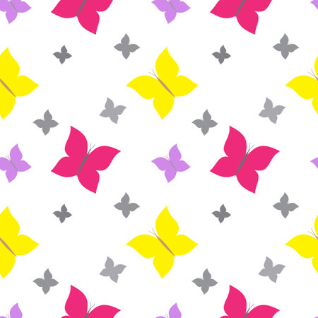 Seamless pattern with butterflies for wrapping paper, wallpaper, textiles, web page background and much more.の写真素材