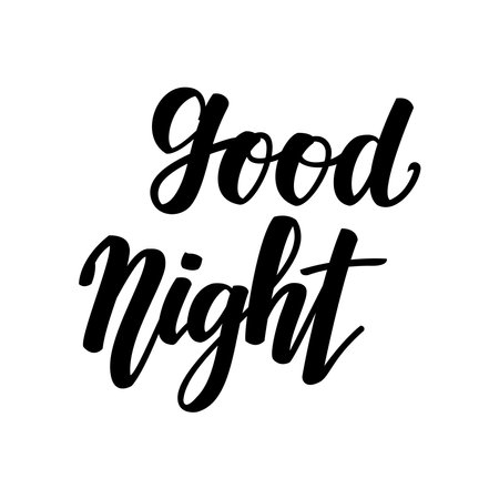 Good night. Inspirational lettering isolated on white background. illustration for greeting cards, posters and much more.の写真素材