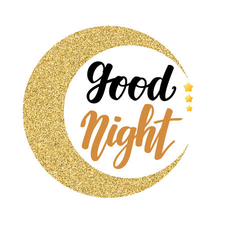Good night. Inspirational lettering isolated on white background. illustration for greeting cards, posters and much more.の写真素材