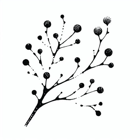Hand drawn, doodle branch with colorful leaves. Floral element for design of greeting card, invitations and more. Illustration, isolated on white background. Illustration created using aiの写真素材