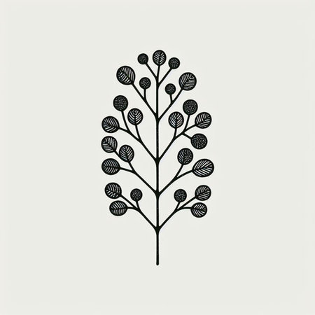 Hand drawn, doodle branch with colorful leaves. Floral element for design of greeting card, invitations and more. Illustration, isolated on white background. Illustration created using aiの写真素材
