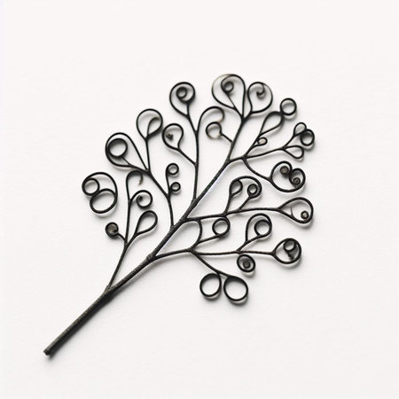 Hand drawn, doodle branch with colorful leaves. Floral element for design of greeting card, invitations and more. Illustration, isolated on white background. Illustration created using aiの写真素材