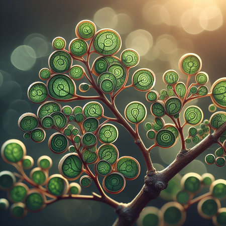 Hand drawn, doodle branch with colorful leaves. Floral element for design of greeting card, invitations and more. Illustration, isolated on white background. Illustration created using aiの写真素材