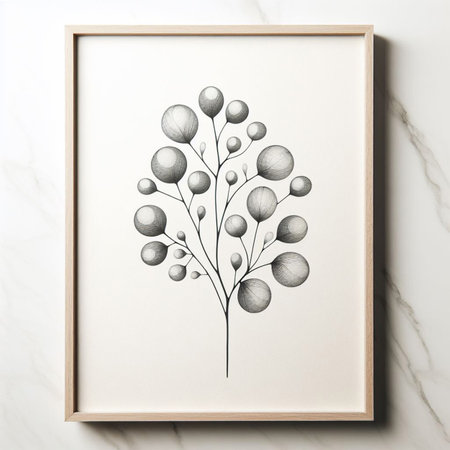 Hand drawn, doodle branch with colorful leaves. Floral element for design of greeting card, invitations and more. Illustration, isolated on white background. Illustration created using aiの写真素材