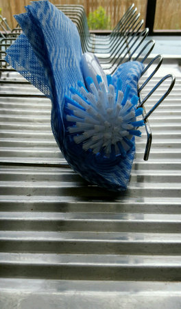 Cleaning chores, brush and dishcloth.の素材