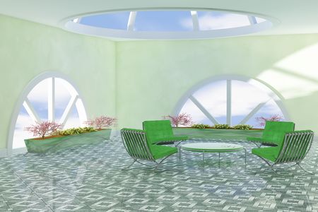 3D Rendering of a modern apartamentの写真素材