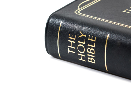 Holy Bible on white backgroundの写真素材