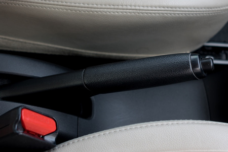car interior, Focus on hand breakの写真素材