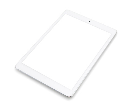 White tablet computer on over white backgroundの写真素材
