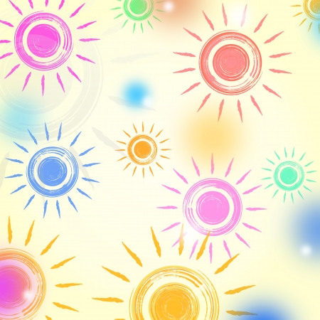 abstract background - paint color suns and dotsの写真素材