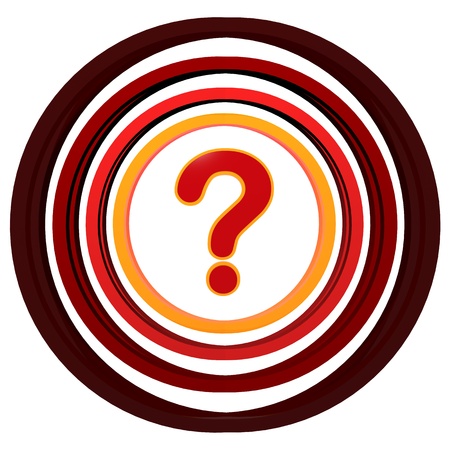 red 3d question sign with colorful circles