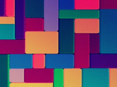 Abstract background 3d color boxes with fabric texture