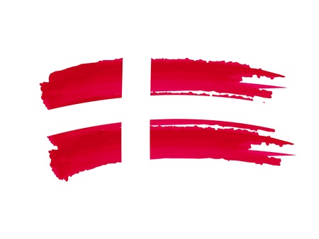 illustration of isolated hand drawn Danish flagの写真素材