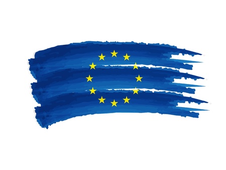 European Union flag - isolated hand drawn illustrationの写真素材