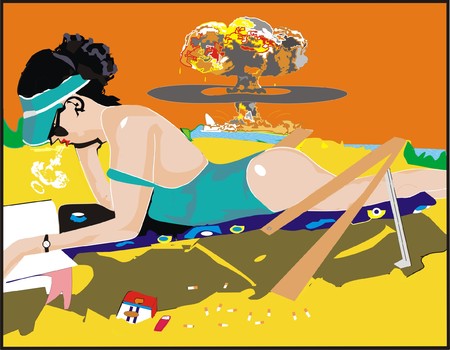 woman on the beachのイラスト素材