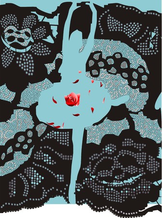 lace with flowerのイラスト素材