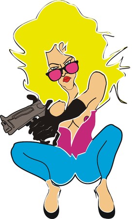 girl with gunのイラスト素材