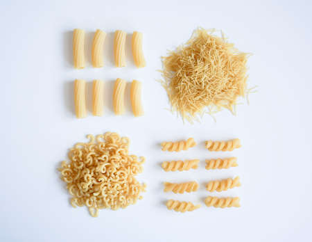 Different kinds of raw Pasta food knollingの写真素材