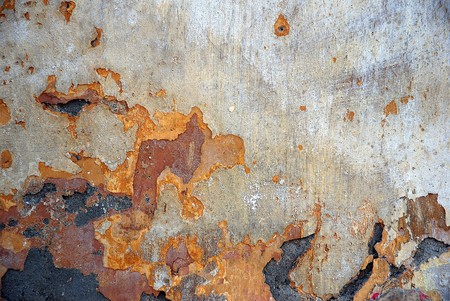 A close up view of an old wallの写真素材