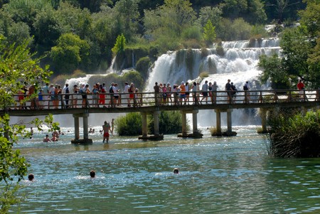 The Krka National Park is located entirely within the territory of ibnik-Knin in Croatia.の写真素材