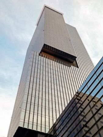 Seoul, South Korea- MAY, 2018: modern business skyscraper on background of cloudy sky. Seoul Special...