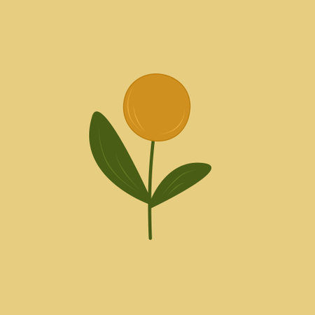 One flower dandelion, color illustration. Outline drawing. Simple flat style. Design elements.の写真素材