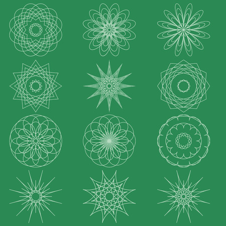 Set of different design circle elements - vectorのイラスト素材