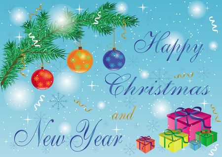 Happy new year 2016 and christmas greeting cardのイラスト素材