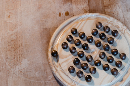 starting move of the  chinese solitaire, a logic board gameの写真素材