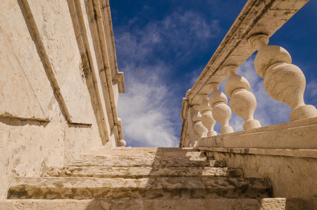 scenic view of a marble stairs that lead to heavenの写真素材